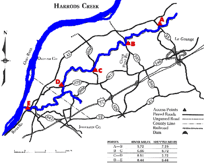 Harrods Creek KY 53 to the Ohio River Map