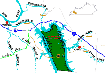 Streams of the Land Between the Lakes Map