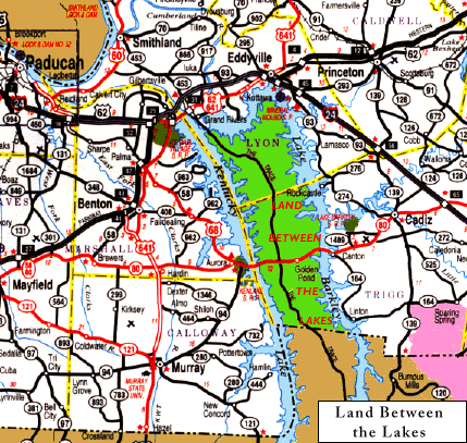 Land Between the Lakes Map
