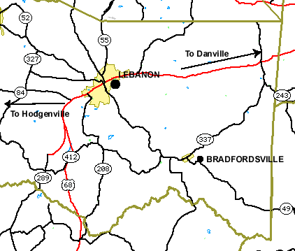 Bradfordsville Map